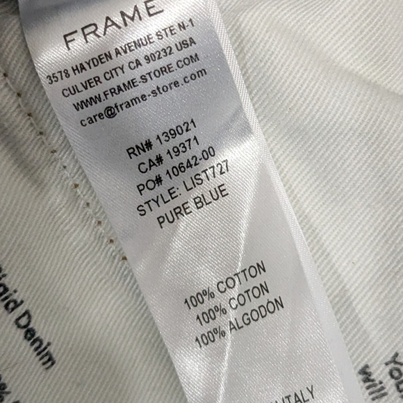 Frame Le Italien Straight Jean In Pure Blue - Picture 8 of 8